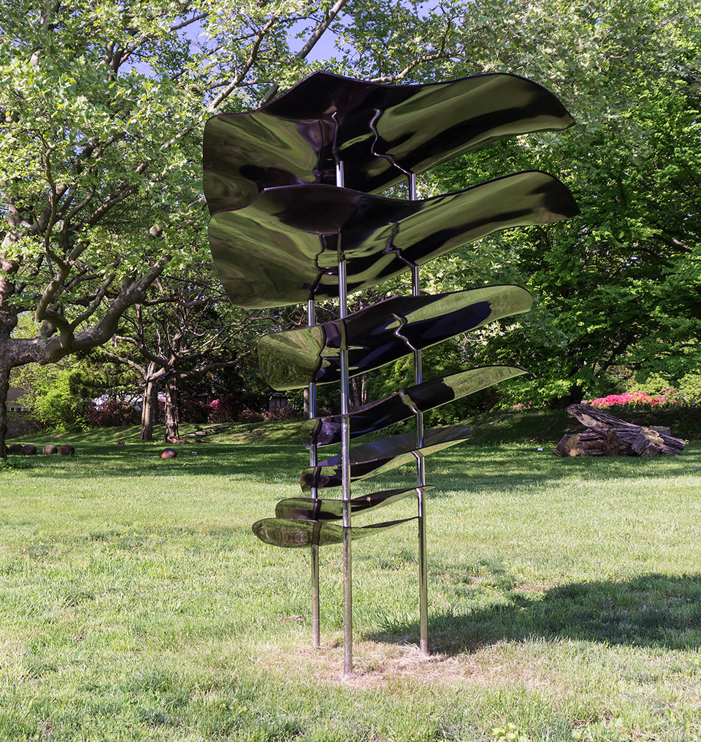 The scuplture “untitled (2nd Tier)” by Bernard Klevickas is on display at the Art Garden.